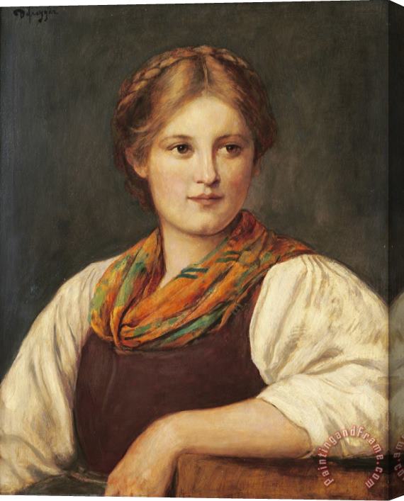 Franz von Defregger A Bavarian Peasant Girl Stretched Canvas Painting / Canvas Art