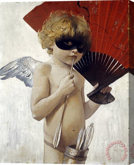 Franz Von Stuck Cupid at The Masked Ball Stretched Canvas Painting / Canvas Art