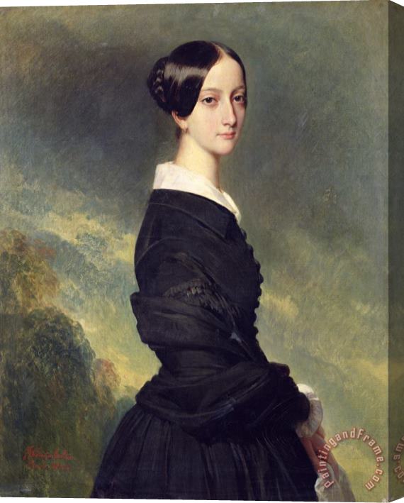 Franz Xaver Winterhalter Portrait of Francisca Caroline de Braganca Stretched Canvas Painting / Canvas Art