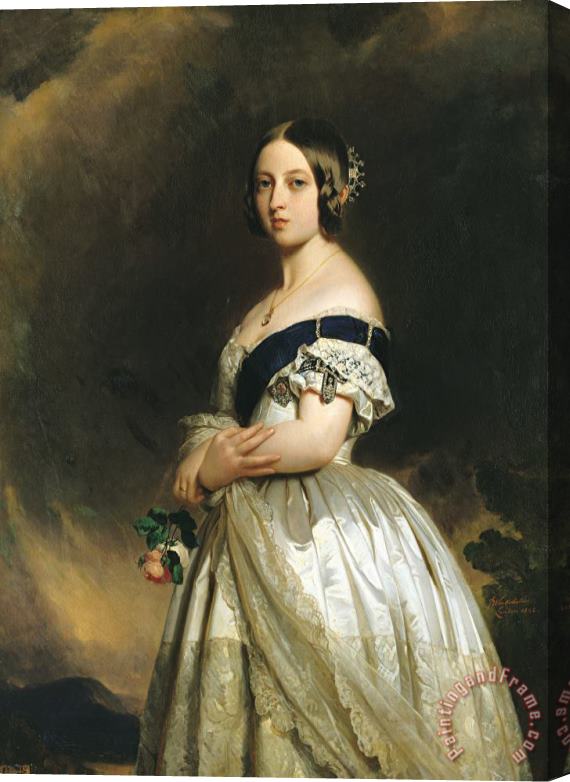 Franz Xaver Winterhalter Queen Victoria Stretched Canvas Painting / Canvas Art