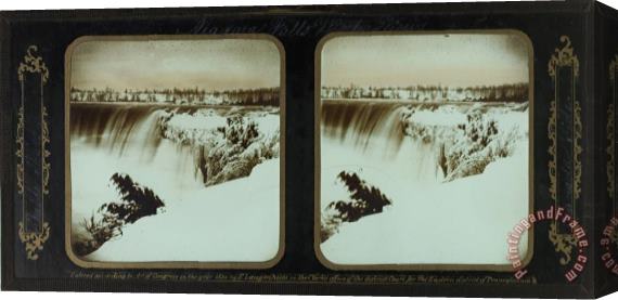 Frederic And William Langenheim Niagara Falls Winter Views, Table Rock, Canada Side Stretched Canvas Painting / Canvas Art