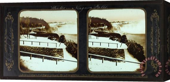 Frederic And William Langenheim Winter Niagara Falls, General View From The American Side Stretched Canvas Painting / Canvas Art