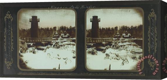 Frederic And William Langenheim Winter Niagara Falls, Terrapin Tower From Goat Island Stretched Canvas Print / Canvas Art