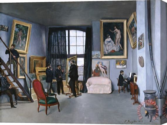 Frederic Bazille Bazille's Studio Stretched Canvas Print / Canvas Art
