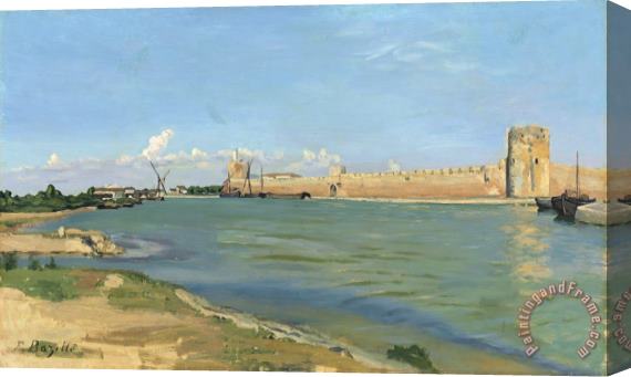 Frederic Bazille The Ramparts at Aigues Mortes Stretched Canvas Print / Canvas Art
