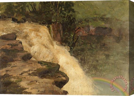 Frederic Edwin Church A Waterfall in Colombia Stretched Canvas Print / Canvas Art