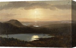 Sermon on The Mount Canvas Prints - Eagle Lake Viewed From Cadillac Mountain, Mount Desert Island, Maine by Frederic Edwin Church