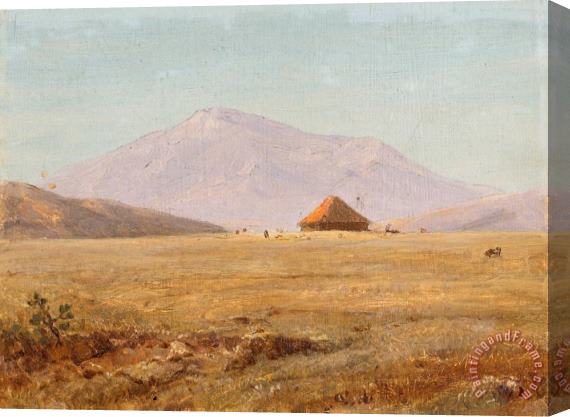 Frederic Edwin Church Mountain Plateau with Hut Stretched Canvas Print / Canvas Art