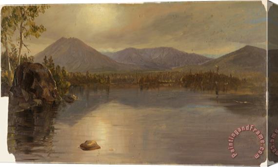 Frederic Edwin Church Mounts Katahdin And Turner From Lake Katahdin, Maine Stretched Canvas Print / Canvas Art