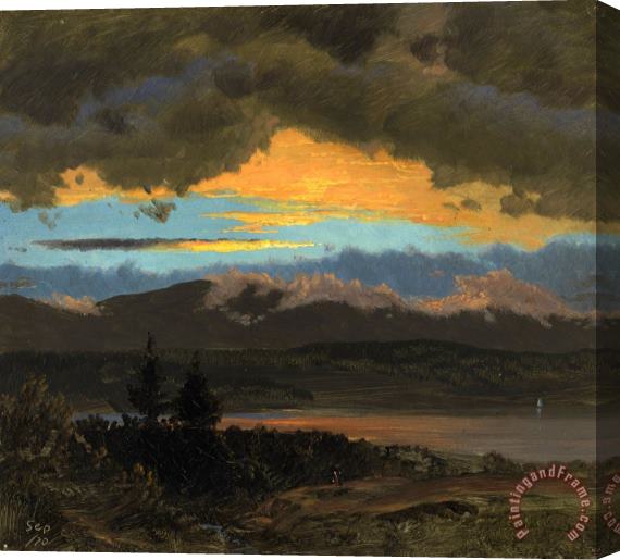 Frederic Edwin Church Sunset Across The Hudson Valley, New York Stretched Canvas Print / Canvas Art