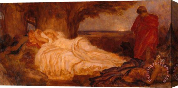 Frederic Leighton Colour Study for 'cymon And Iphigenia' Stretched Canvas Print / Canvas Art