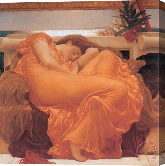 Frederic Leighton Flaming June - 1895 Stretched Canvas Print / Canvas Art