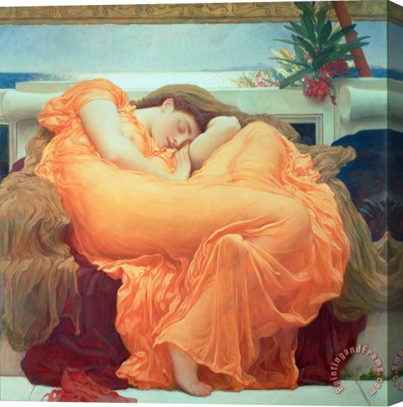Frederic Leighton Flaming June Stretched Canvas Print / Canvas Art