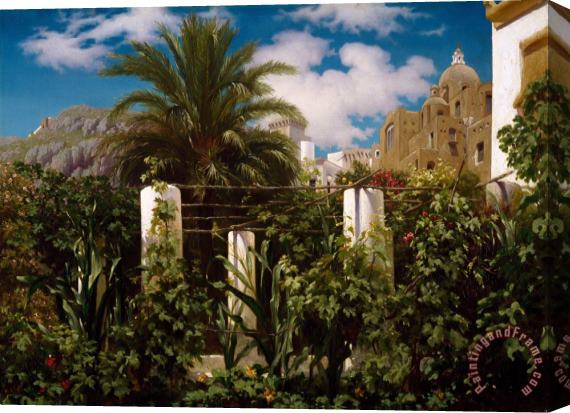 Frederic Leighton Garden of an Inn, Capri Stretched Canvas Painting / Canvas Art