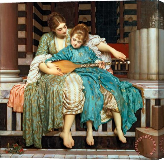 Frederic Leighton The Music Lesson Stretched Canvas Painting / Canvas Art