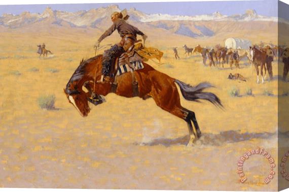 Frederic Remington A Cold Morning On The Range Stretched Canvas Print / Canvas Art