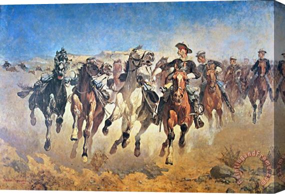 Frederic Remington Troopers Moving Stretched Canvas Print / Canvas Art