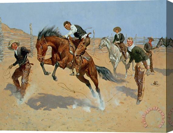 Frederic Remington Turn Him Loose Stretched Canvas Print / Canvas Art