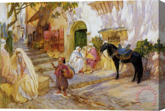 Frederick Arthur Bridgman An Algerian Street Stretched Canvas Painting / Canvas Art