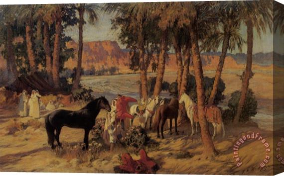 Frederick Arthur Bridgman An Arab Encampment Stretched Canvas Print / Canvas Art