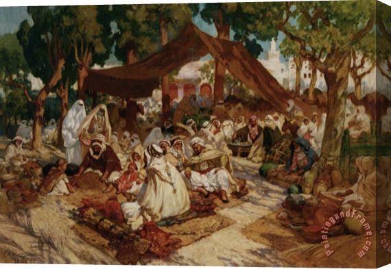 Frederick Arthur Bridgman North African Market Stretched Canvas Painting / Canvas Art