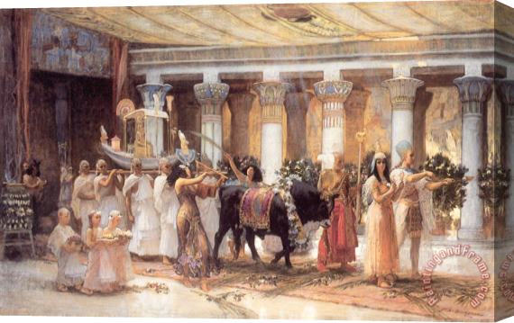 Frederick Arthur Bridgman The Procession of The Sacred Bull Anubis Stretched Canvas Painting / Canvas Art
