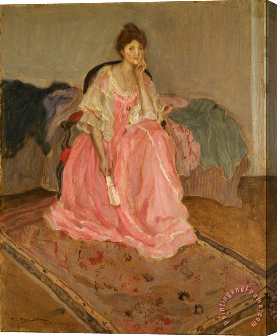 Frederick Carl Frieseke Lady in Pink Stretched Canvas Painting / Canvas Art