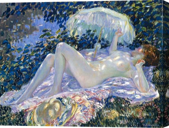 Frederick Carl Frieseke Sunbathing Stretched Canvas Painting / Canvas Art