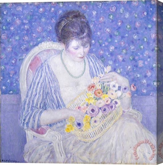 Frederick Carl Frieseke The Basket of Flowers Stretched Canvas Painting / Canvas Art