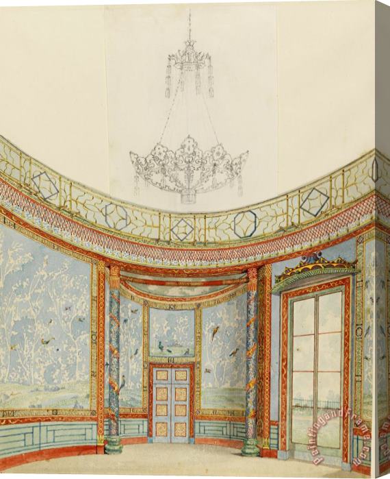 Frederick Crace Design for The Decoration of The Saloon, The Royal Pavillion, Brighton Stretched Canvas Print / Canvas Art