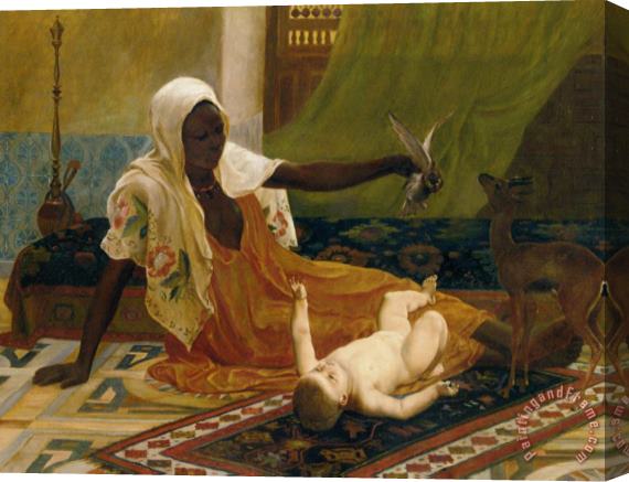 Frederick Goodall A New Light in The Harem Stretched Canvas Print / Canvas Art