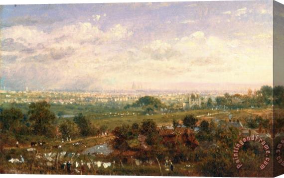 Frederick Nash London From Islington Hill Stretched Canvas Print / Canvas Art