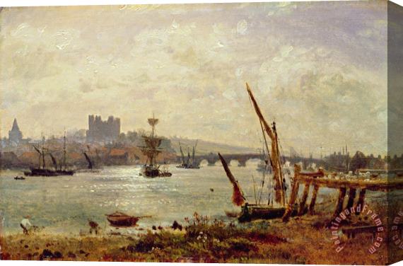 Frederick Nash Rochester Cathedral and Castle Stretched Canvas Painting / Canvas Art