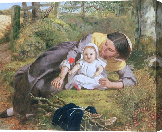 Frederick Richard Pickersgil Mother and Child with a poppy Stretched Canvas Painting / Canvas Art