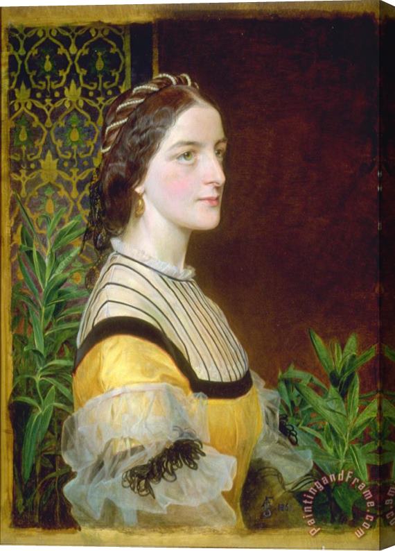 Frederick Sandys Portrait of a Lady, Probably Anne Simms Reeve of Brancaster Hall, Norfolk Stretched Canvas Painting / Canvas Art