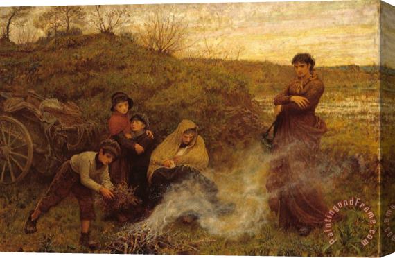 Frederick Walker The Vagrants Stretched Canvas Print / Canvas Art