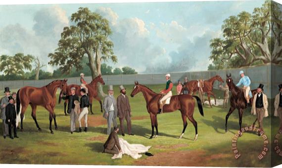 Frederick Woodhouse Group in The Dowling Forest Racecourse Enclosure, Ballarat, 1863 Stretched Canvas Print / Canvas Art