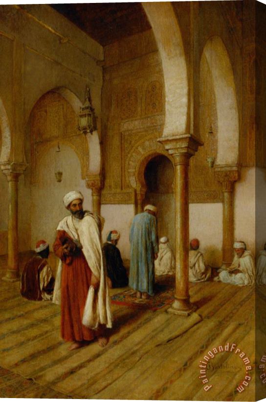 Frederico Bartolini A Prayer in The Mosque Tunisa Stretched Canvas Painting / Canvas Art