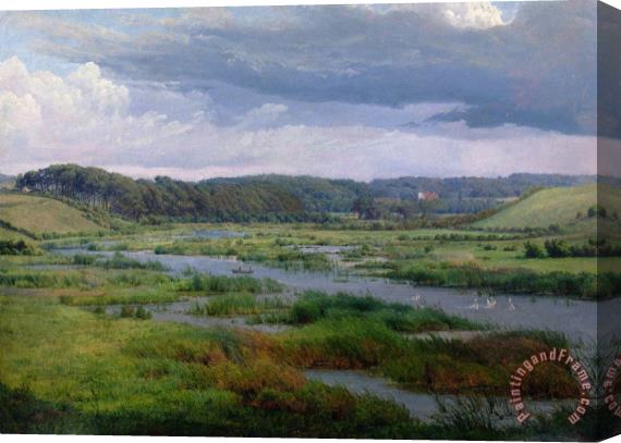 Frederik Kiaerskou Landscape near Ribe Denmark Stretched Canvas Print / Canvas Art