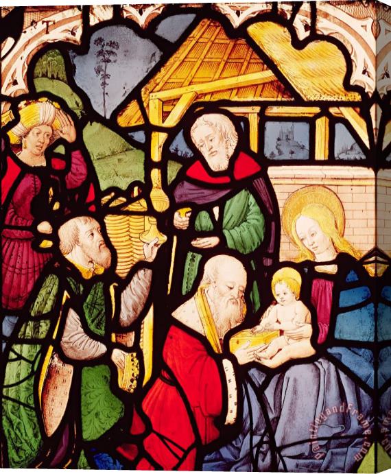 French School Window depicting the Adoration of the Magi Stretched Canvas Painting / Canvas Art