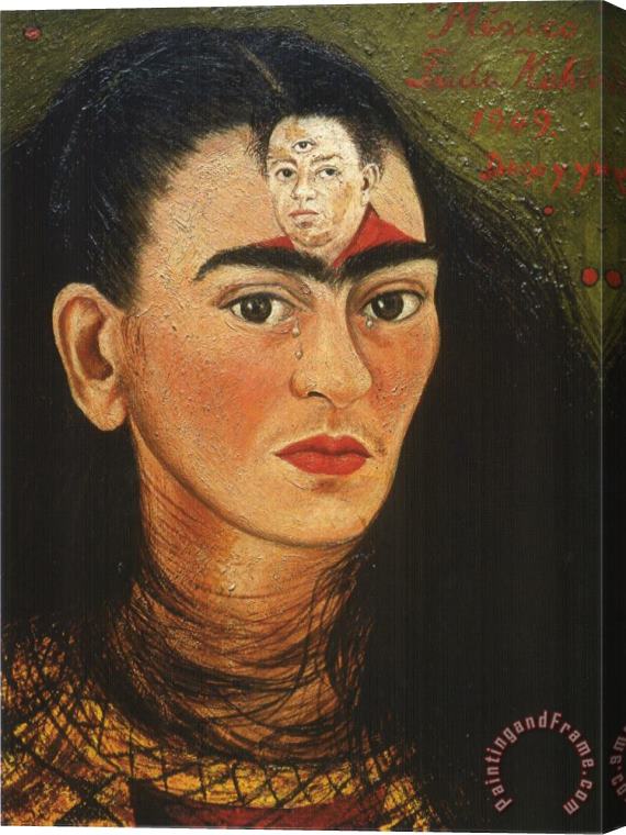 Frida Kahlo Diego And I 1949 Stretched Canvas Painting / Canvas Art
