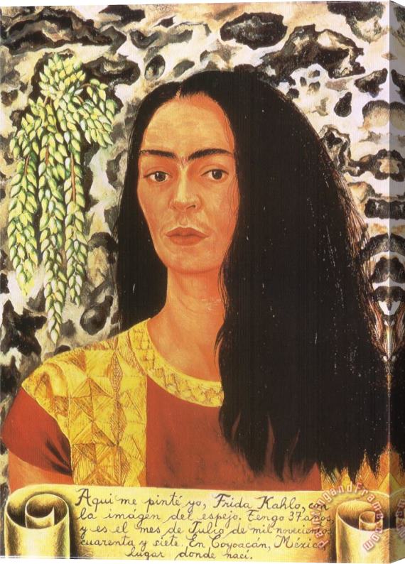 Frida Kahlo Self Portrait with Loose Hair 1947 Stretched Canvas Painting / Canvas Art