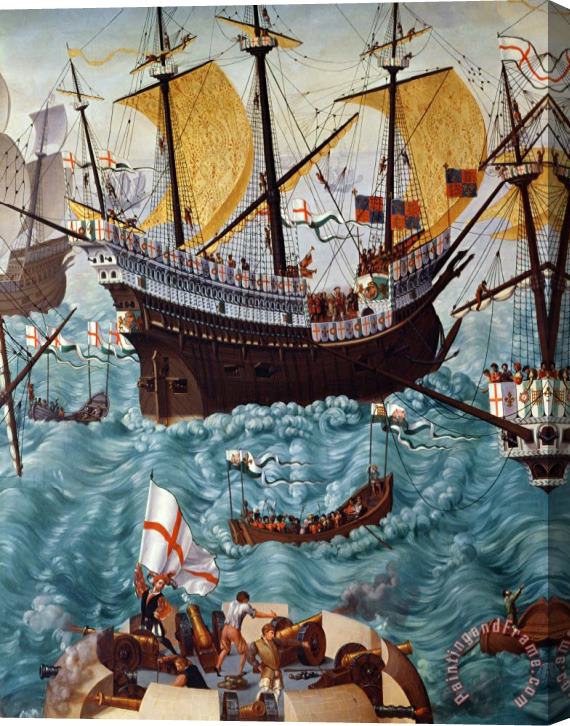Friedrich Bouterwek Embarkation Of Henry Viii Stretched Canvas Print / Canvas Art