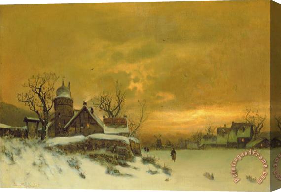 Friedrich Nicolai Joseph Heydendahl Winter Landscape Stretched Canvas Print / Canvas Art