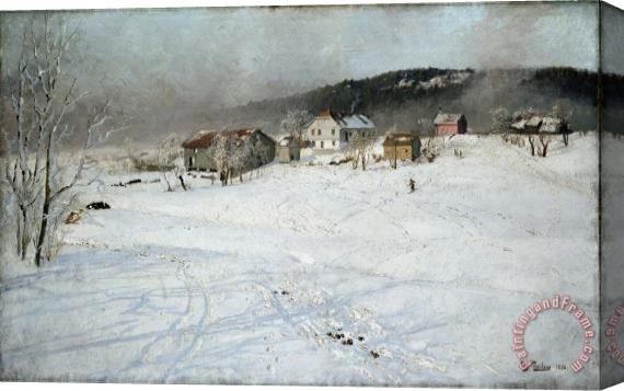 Frits Thaulow Winter Stretched Canvas Print / Canvas Art