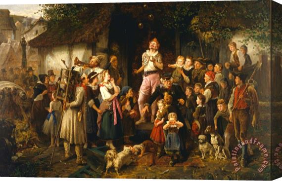 Fritz Beinke The Juggler a Village Fair Stretched Canvas Painting / Canvas Art