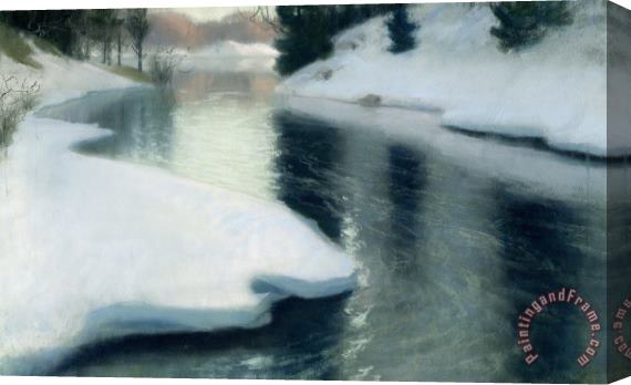 Fritz Thaulow Spring Thaw Stretched Canvas Print / Canvas Art