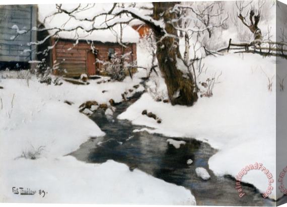 Fritz Thaulow Winter on The Isle of Stord Stretched Canvas Painting / Canvas Art