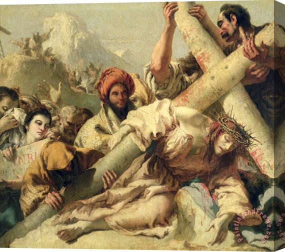 G Tiepolo Fall on the way to Calvary Stretched Canvas Print / Canvas Art