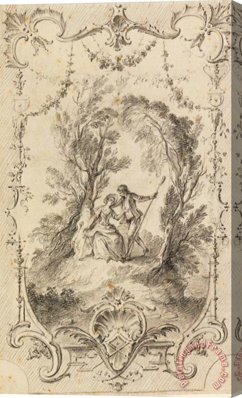 Gabriel Huquier The Eagar Shepherd (preparatory Drawing for Plate 247 in L'oeuvre Grave De Watteau, 1739) Stretched Canvas Print / Canvas Art